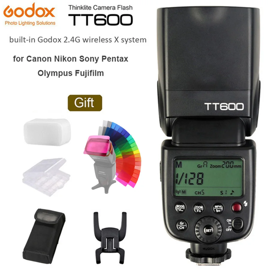 Беспроводная вспышка Godox TT600 TT600S 2 4G GN60 Master/Slave для камер Canon Nikon Sony Pentax Olympus