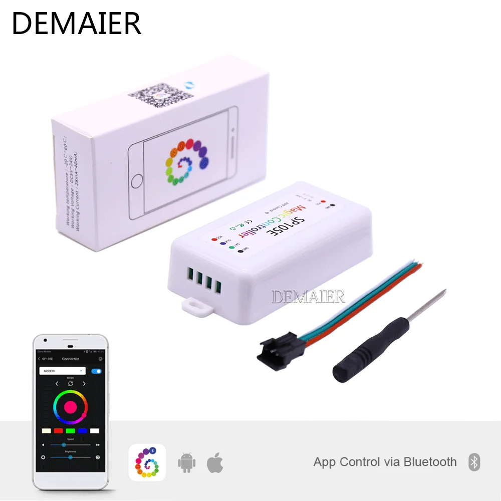 P107E SP601E Musik Controller In Mic Dual Signal SP105E SP110E Bluetooth SP108E Wifi APP WS2812BWS2811 SK6812 Pixel Band dc5-24v on - Музыкальный контроллер P107E SP601E с двойным сигналом от микрофона SP105E SP110E Bluetooth SP108E Wifi APP WS2812BWS2811