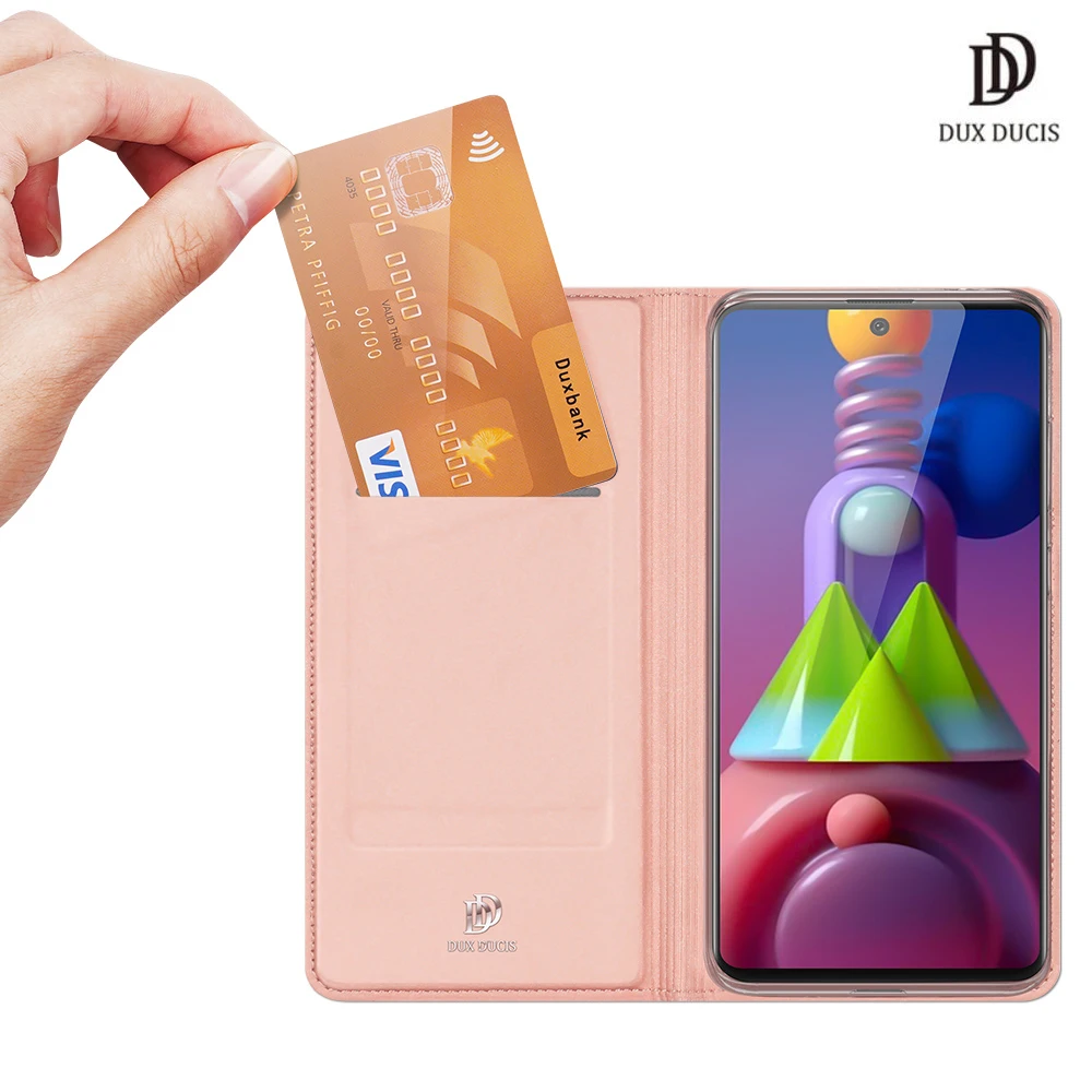 

For Samsung Galaxy M51 DUX DUCIS Skin Pro Series Leather Wallet Flip Case Full Protection Steady Stand Magnetic Closure