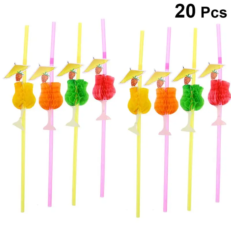 20 шт. соломинки для питья модные нежные сотовые пипетки вечеринки бассейна