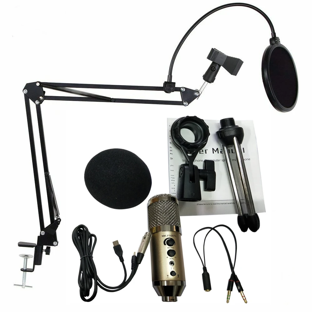 

MK-F500TL Studio Microphone USB Condenser Sound Recording Add Stand free Driver For Mobile Phone Computer Update MK-F200TL