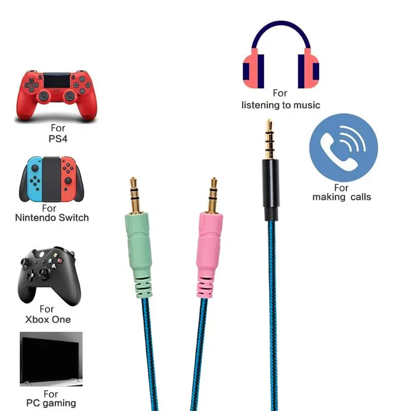 

New Replacement Gaming Headphone Cable Audio Cables for Steelseries Arctis 3 5 7 Headphones