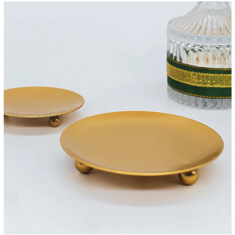 

2021 candlestick holder black gold European round home table decoration wedding party holiday art gift moroccan decoration