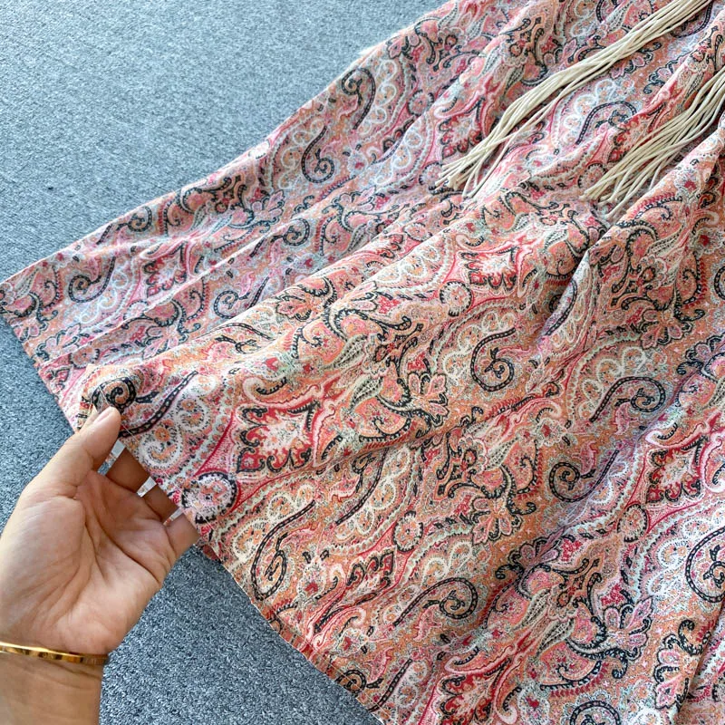 

Women Floral Printed Beach Dress New Spring Autumn Long Sleeve Slim High Waist Boho Dresses Ladies Elegant Party Dress Long Robe