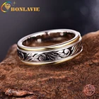 BONLAVIE 925 Серебряное мужское кольцо 6 мм ширина Ретро резное кольцо для мужчин и женщин обручальное мужское и Свадебное Ювелирное Украшение