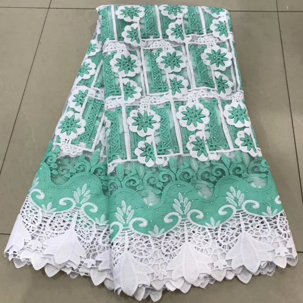 

Best Selling embroidery High Quality tulle with Stone French Nigerian Lace Fabrics African Guipure Lace dress party material
