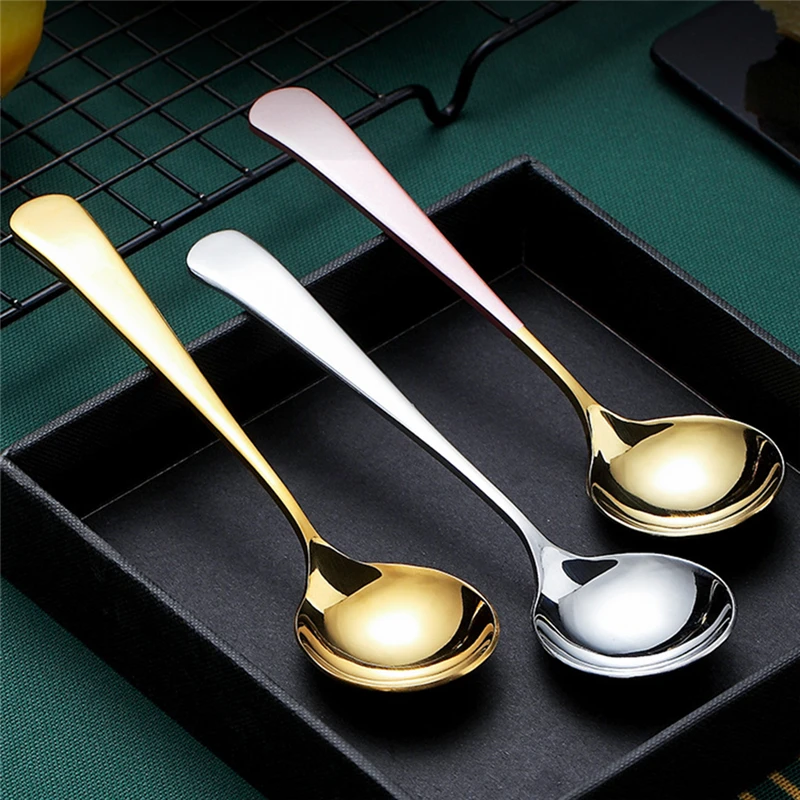 

304 Stainless Steel Dinnerware Set Spoon Tea Spoon Dessert Coffee Ice Cream Spoons Kitchen Accessories Bar Tools New Long Handle
