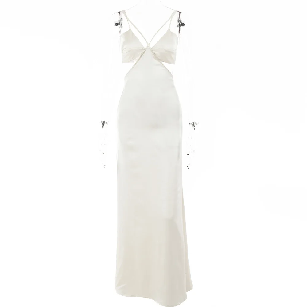 

Women Beach Fashion Bikini 2021 May Female Swimsuit Cover Up Wear New Summer Condole Hollowed Backless Dress Sexy Split Fishtail