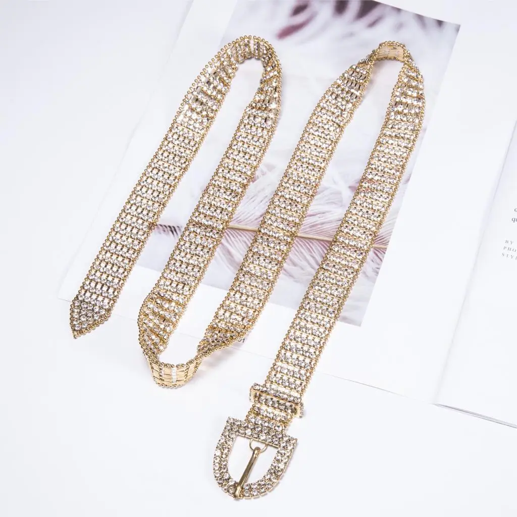 Роскошные женские Стразы пояс Женский яркий невесты широкий bling Кристалл Алмаз талия длинная цепь пояс Стразы пояс с жемчугом