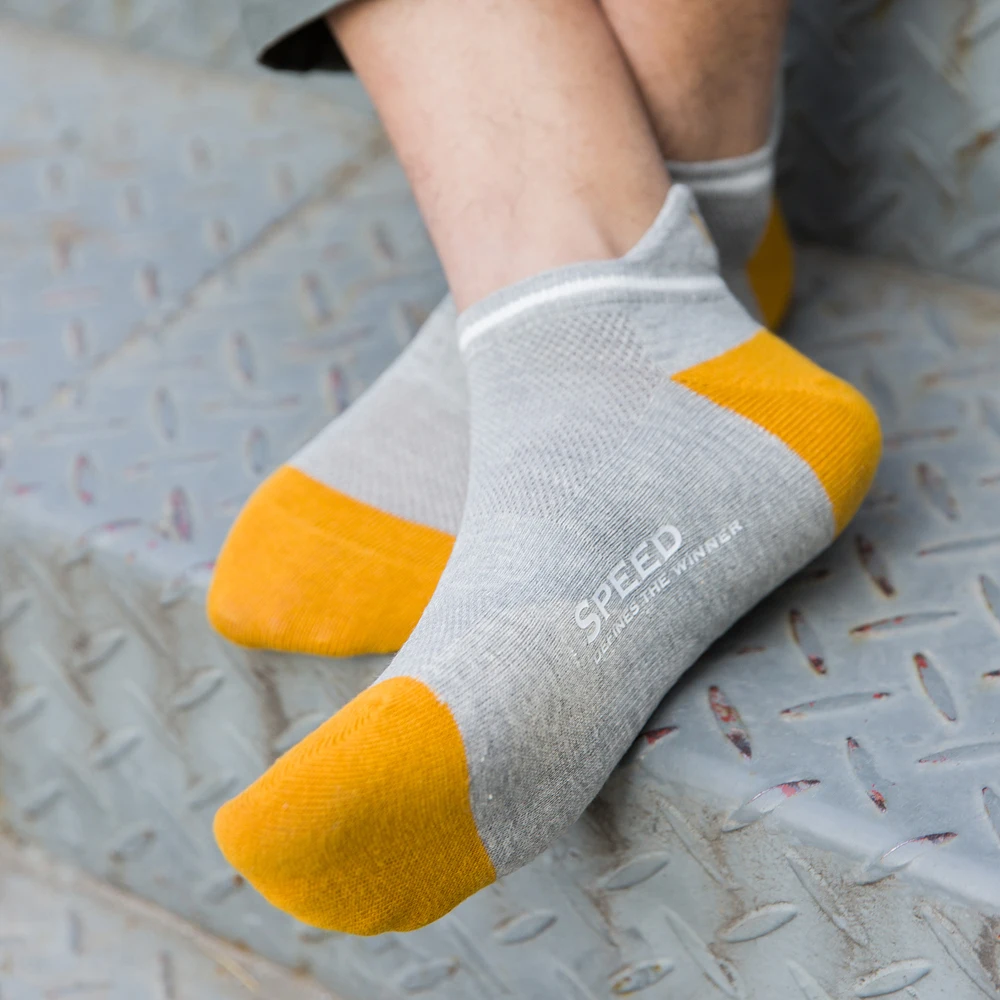 Цветные носки по щиколотку мужские модные спортивные хлопковые с рисунками 1