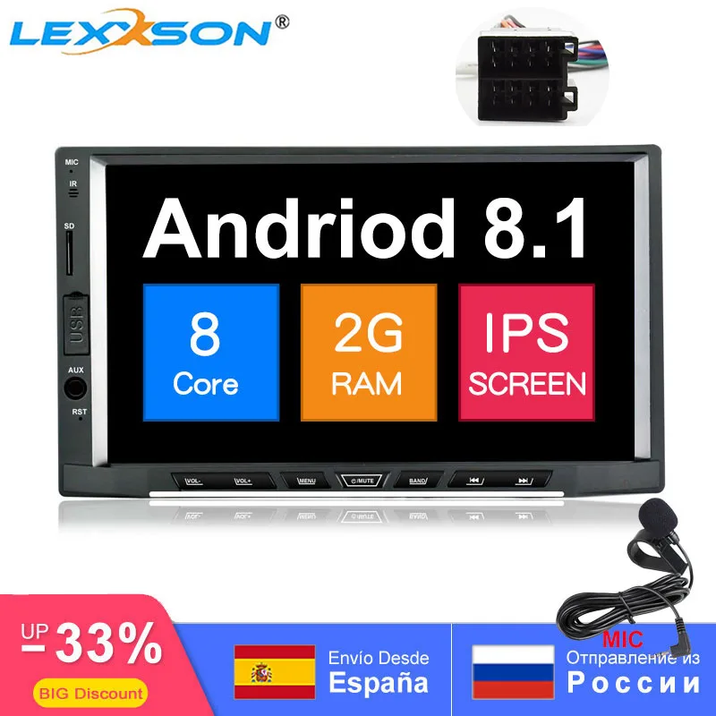 2din android 8 1 автомобильное радио стерео Восьмиядерный 2G + 16G GPS навигация WIFI AM/FM/RDS