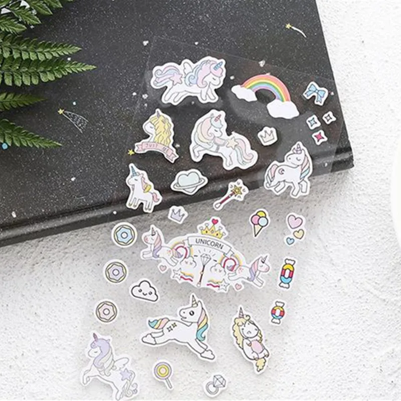 3 шт. Единорог вечерние украшения детский душ прозрачная наклейка для DIY