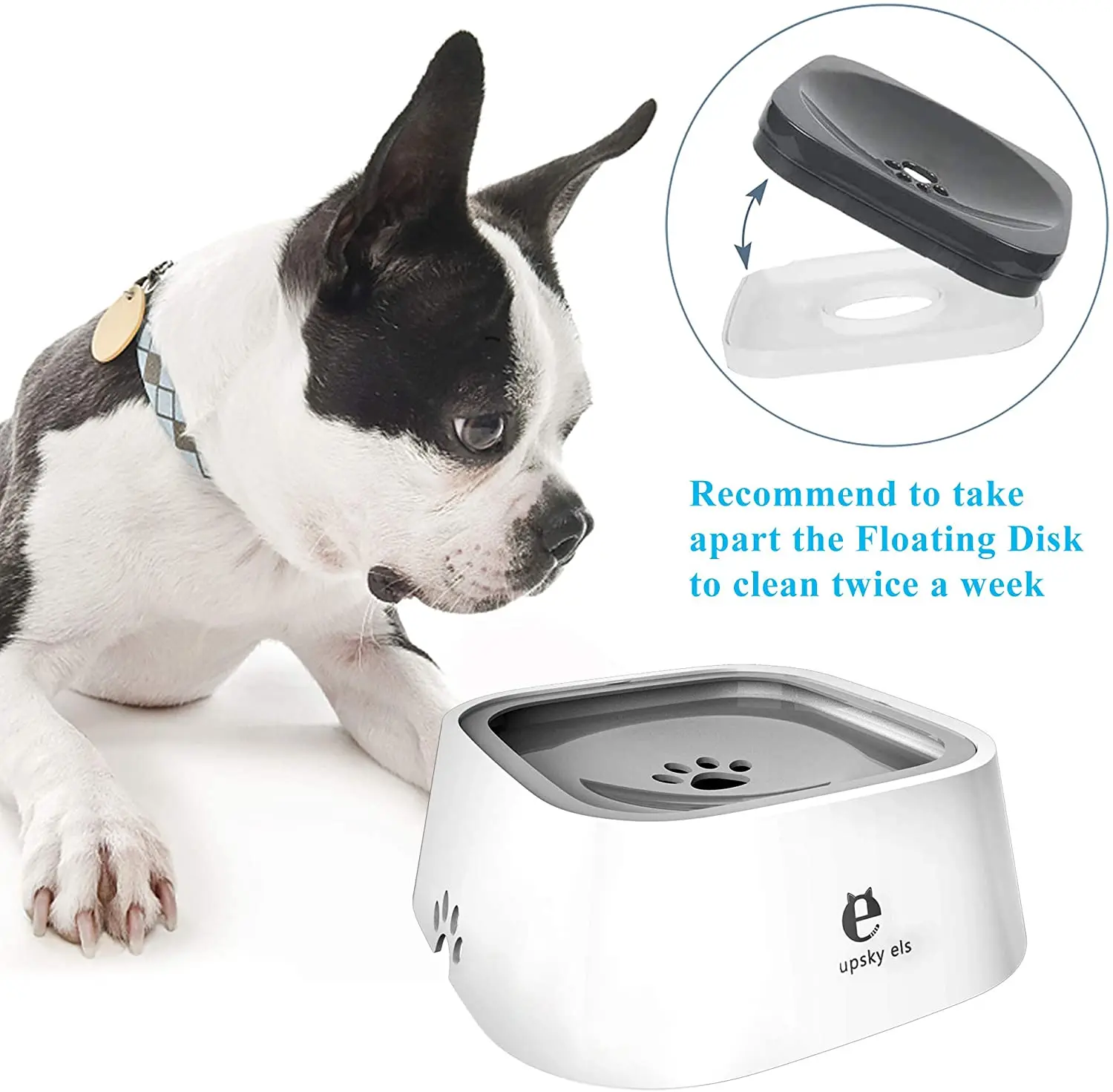 

Pet Floating Bowl Dog Cat Bowl Water Drinker Not Wet Mouth Splash Water Cat Bowl Not Sprinkler Water Dispenser Portable Dog Bowl