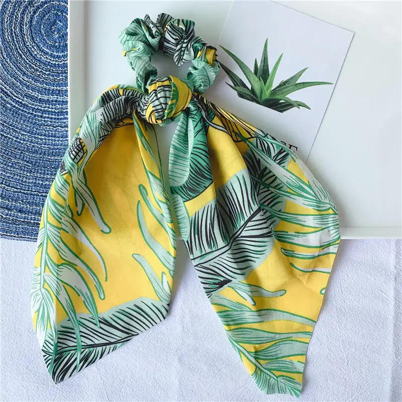 Женские резинки для волос с бантом в стиле бохо модные принтом держатель