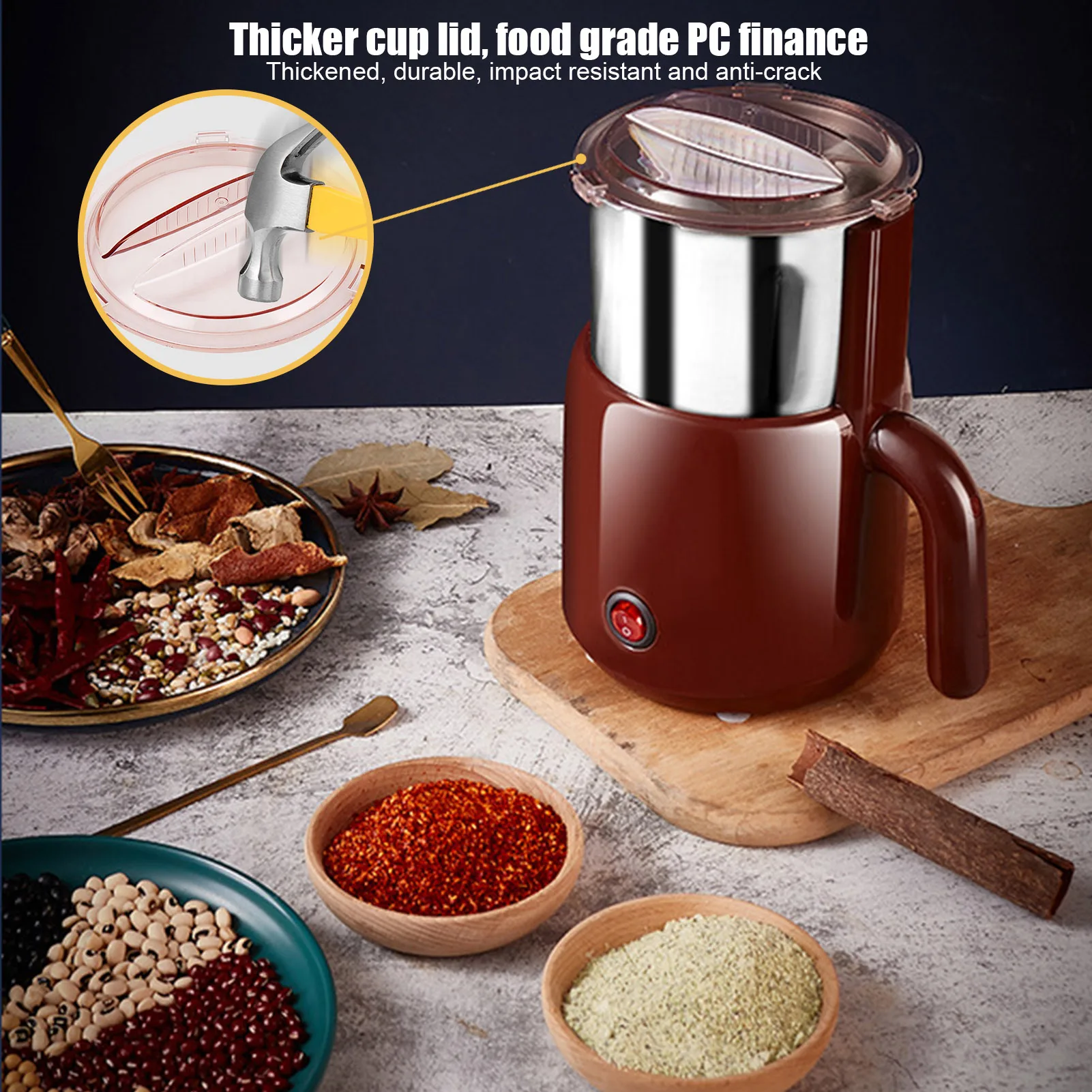 Kaufen Electric Grain Grinder Multi-function Safe Herb Grinder Super Fine Powder Machine Small Dry Ground Coffee Beans Grinder