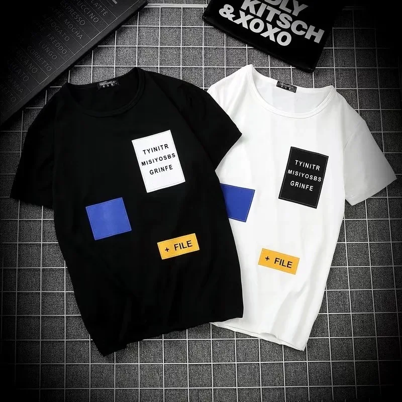 

2021 Men's short-sleeved new round-necked bodysuit summer fashion trend 100 summer T-shirt men's wear