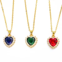 charm heart pendant chain women girl jewelry yellow gold filled classic wedding bridal gift