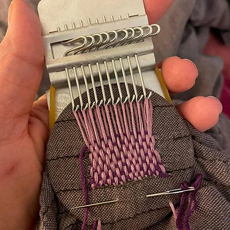Small Loom Portable Darning Machine Cloth Repair Accessory Multifunction Knitting Tool for Mending Clothes Jeans Socks | Дом и сад