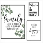 Семейное простое искусство на стену, зеленые листья, черно-белые, скандинавские современные плакаты, принты для эстетических комнат, домашний декор