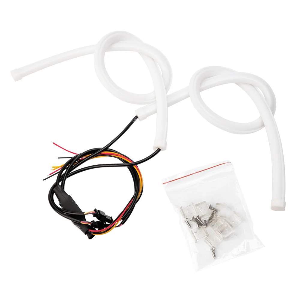 2 шт. 30 см 45 60 гибкая трубка для автомобиля DRL светодиодные Автомобильные дневные