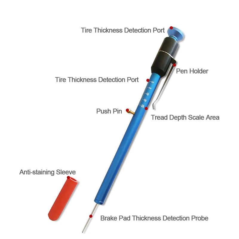Car Brake Pad Detection Pen Thickness Gauge Measurement Tool Tire Tread Depth | Автомобили и мотоциклы