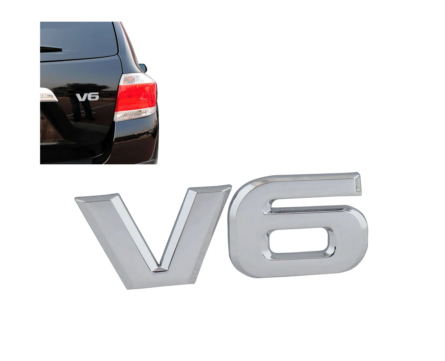 Хром V6 V 6 для Highlander RAV4 Prado задняя заводская табличка эмблема наклейка|Эмблемы| |