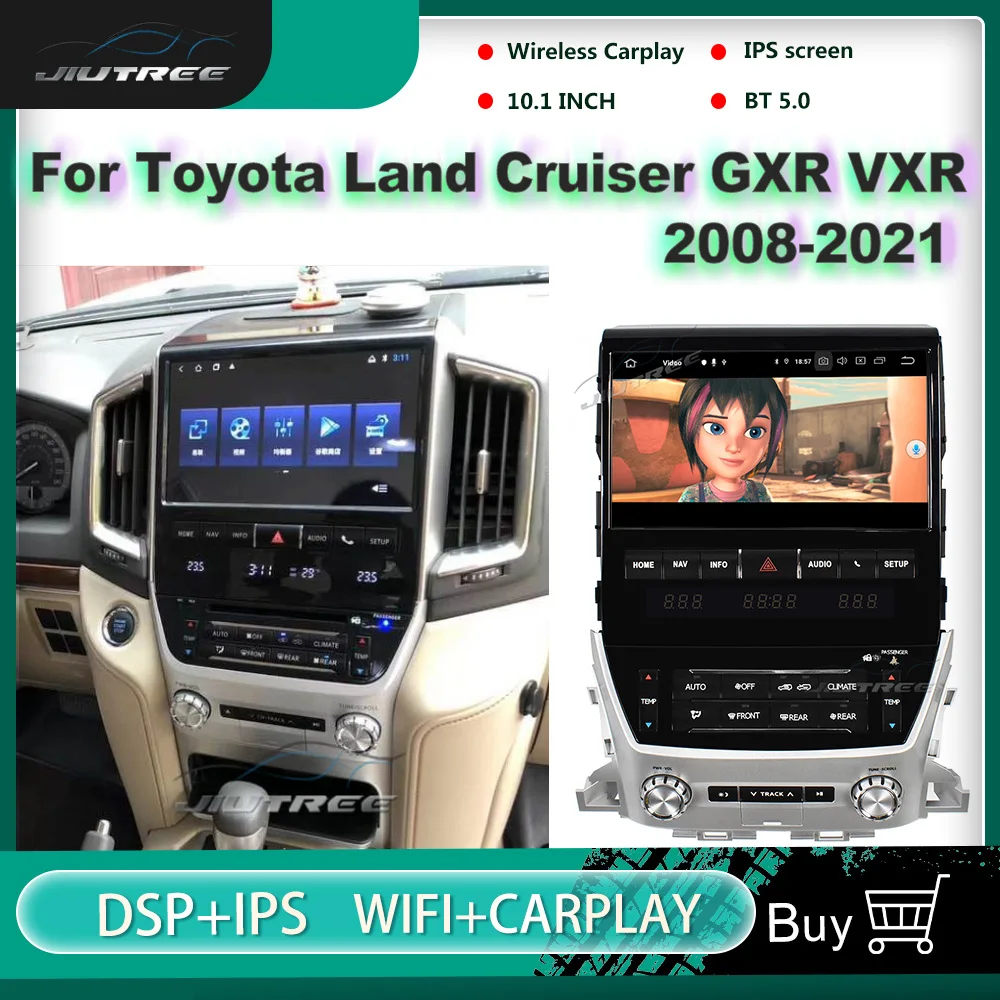 

Горизонтальный экран Android автомобильный радиоприемник для Toyota Land Cruiser GXR VXR 2008-2021 GPS-навигация автомобильный стерео Мультимедийный видеоплее...