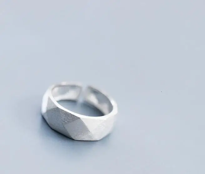 

100% регулируемое. Размер-Размер подлинное Настоящее серебро 925 пробы изящное ювелирное ограненное геометрическое кольцо GTLJ1424