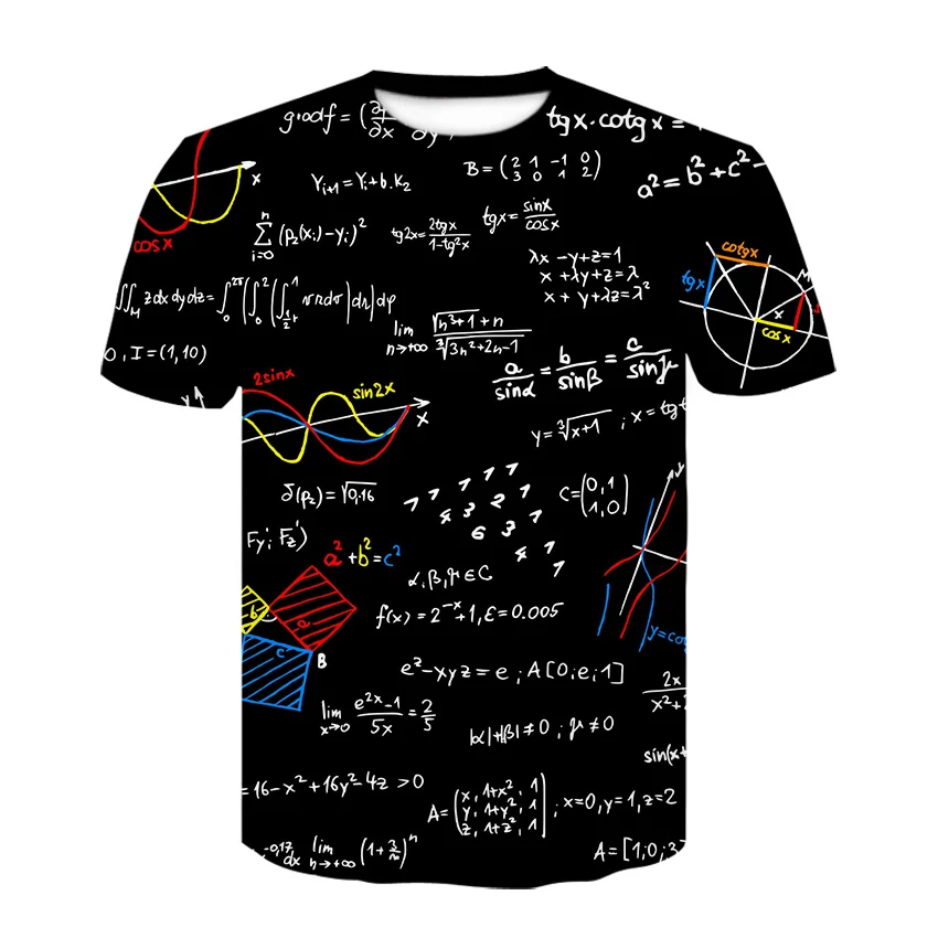 

New Summer Male Funny Math Formula 3d Printed T-Shirt Streetwear Men Women Fashion O-Neck Short Sleeve Digital Tees Tops Unisex