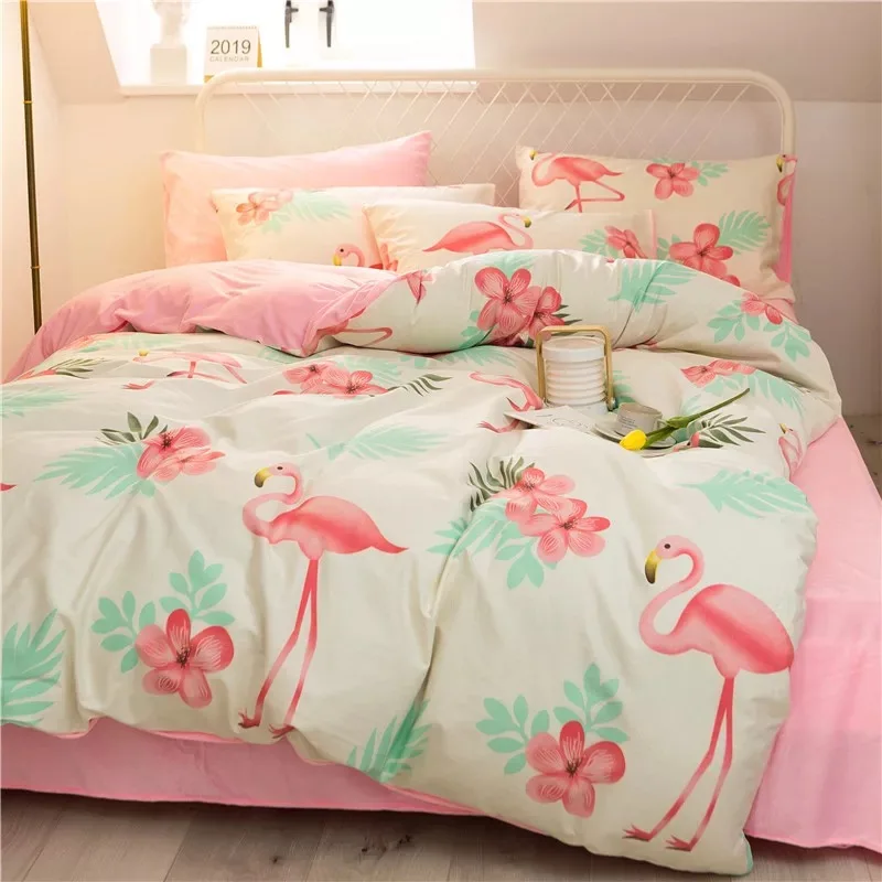 

Bedding Set Luxury 3/4pcs Family Set (Duvet Cover + Bed Flat Sheet + Pillow Case) Bedroom Decoration High Quality Cotton Product