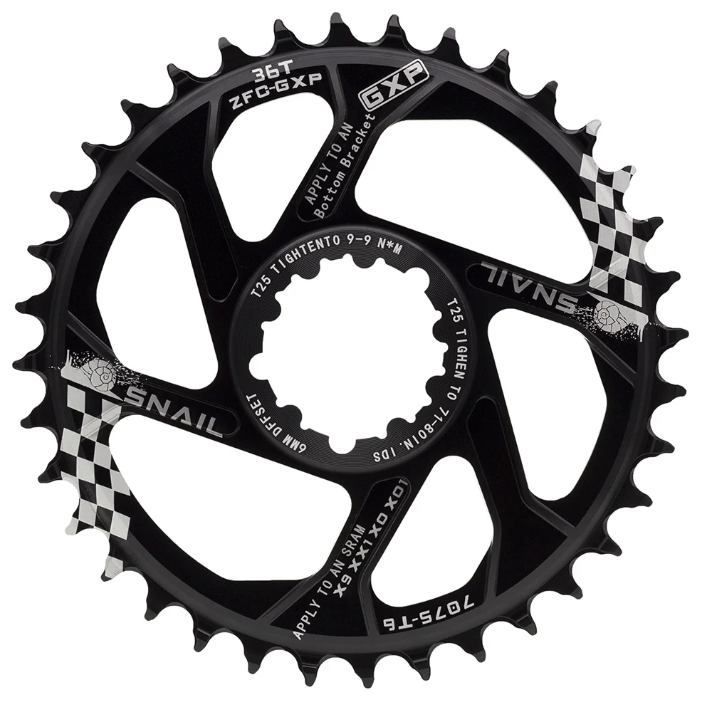 36T Offset 6mm MTB GXP велосипедный набор кривошип фиксированный механизм Кривошип 30T 32T 34T Узкая широкая цепь из колец Цепь на колесо для sram gx xx1 x1 x9 gxp кривошип цепи на колеса велосипедные запчасти - Цвет: 36T Offset 6mm