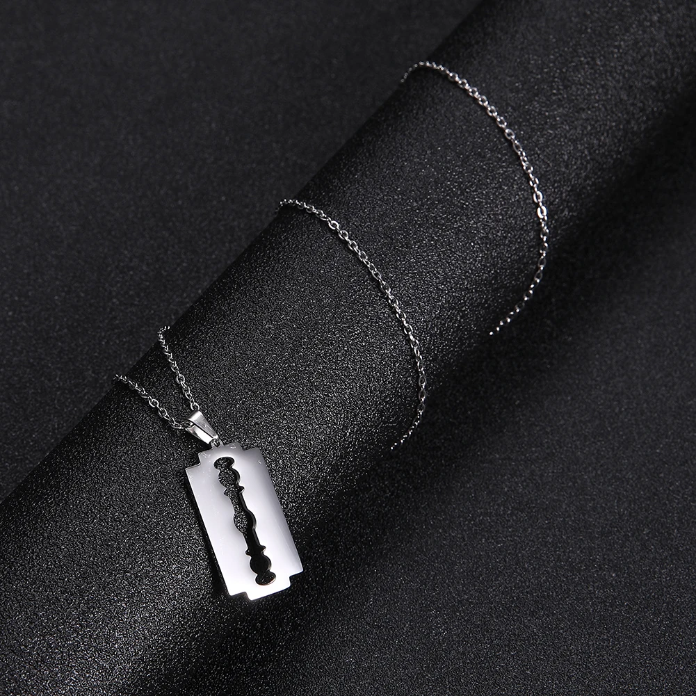 Ожерелье-чокер из нержавеющей стали с лезвиями для бритвы | Украшения и