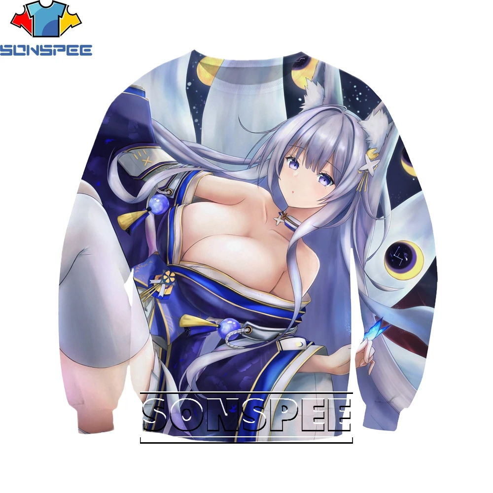 Свитер SONSPEE с 3D изображением сексуальной лисы для девушек индивидуальным принтом