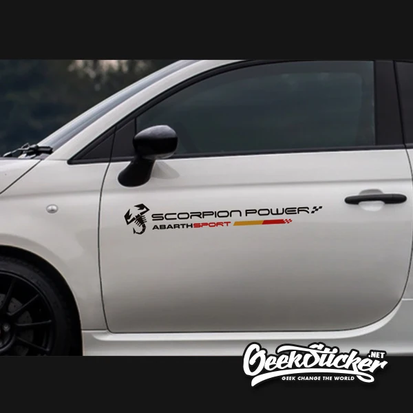 

Waterproof Reflective 2 Color 2pcs Car Styling Door Scorpion Vinyl Sticker For Fiat 500 Abarth 595 695 Fiat 500c Accessories