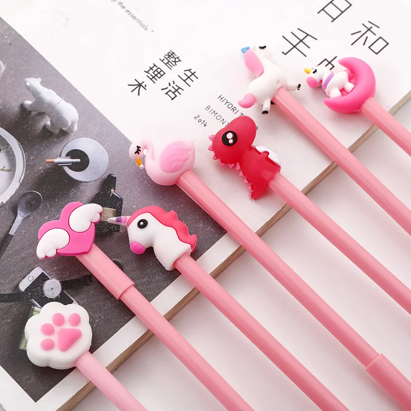 10 шт./упак. черный 0 5 мм канцелярские милые девушки ручка Творческий мультфильм