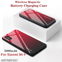 wireless magnetic battery charger case for xiaomi mi 9 battery case portable tempered glass power bank battery charging case