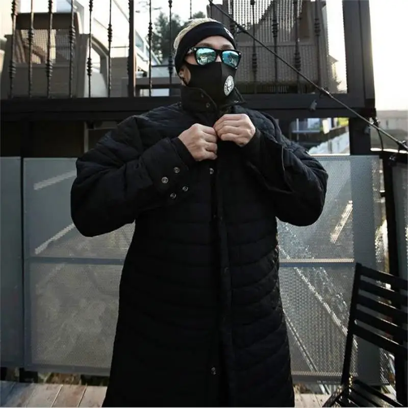 Men's Cotton-Padded Coat Autumn And Winter New Style Stand Collar Light In Long Case Grain Leisure Loose Large Size Coat