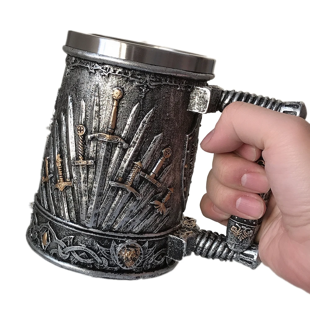 

Sword Beer Mug Cool Coffee Cup Resin Stainless Steel Creative Tea Water Drinkware