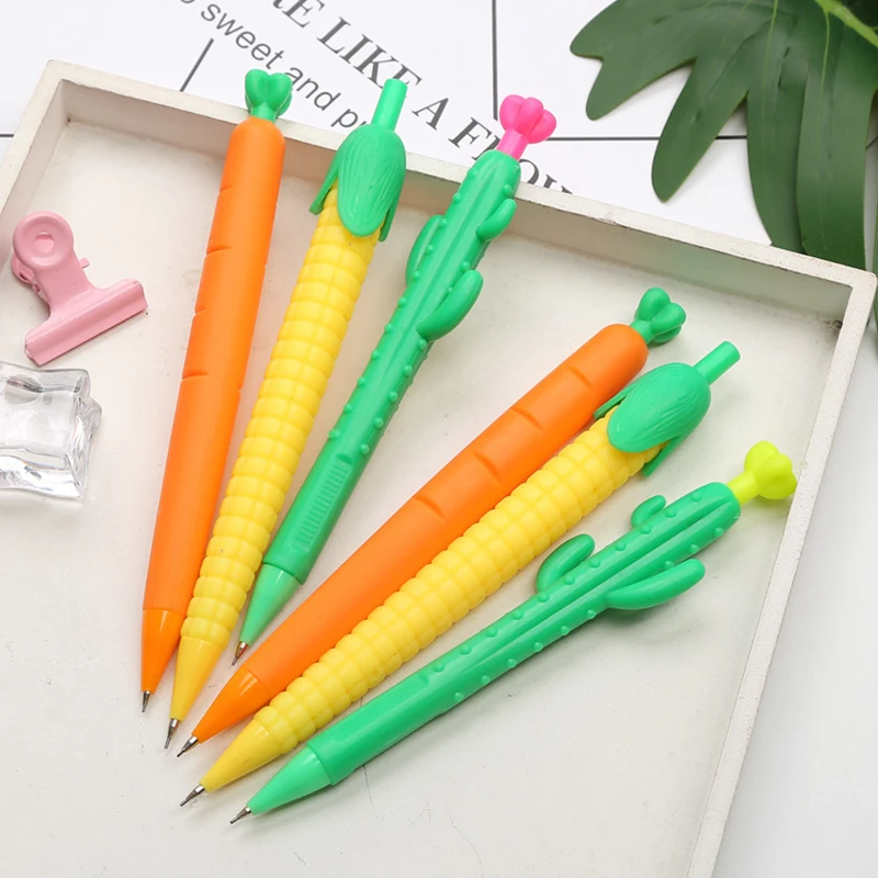 

1X Cute Carrot/Cactus/Banana Press Mechanical Automatic Pencil Writing School Office Supply Stationery 0.5mm