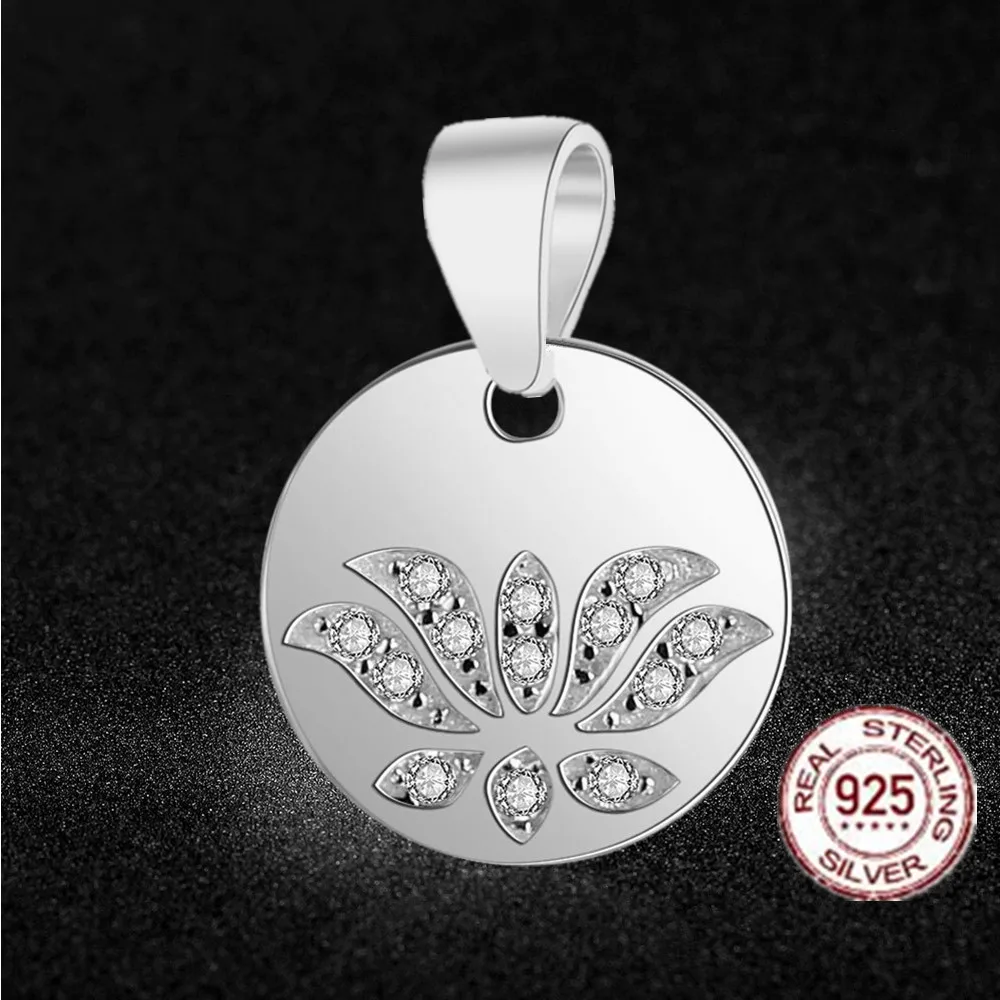 Подвеска HMSFELY из 925 стерлингового серебра Серебряная круглой формы пробы для
