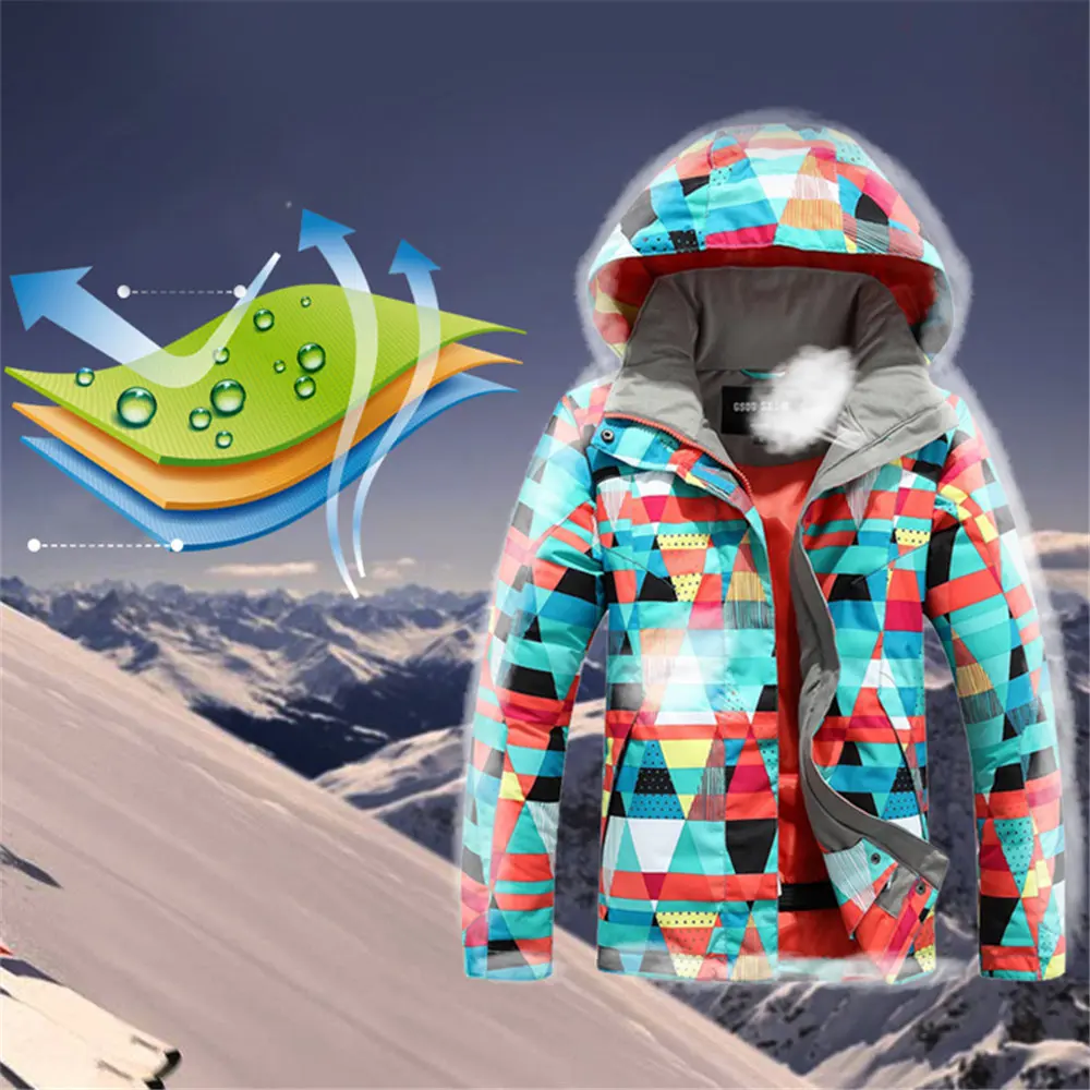 GSOU зимние лыжные куртки для девочек уличная детская куртка сноуборда зимняя