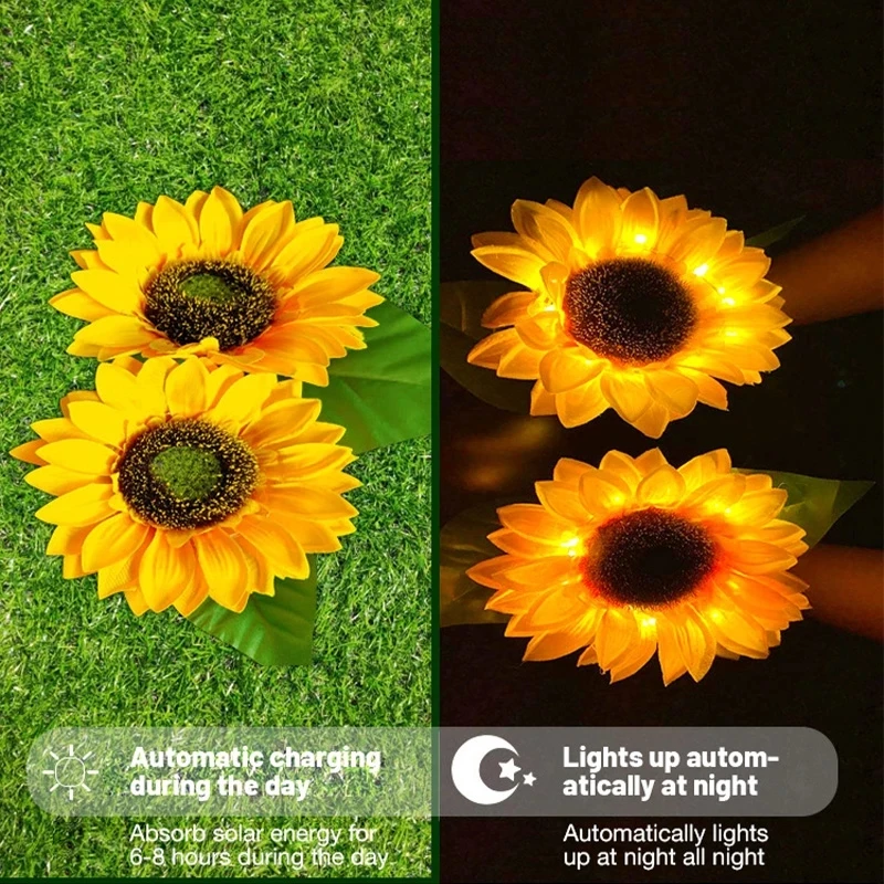 

LED Solar Flower Landscape Decoration Light IP65 Waterproof Solar LED Garden Sunflower Lantern Garden Wedding Solar Light