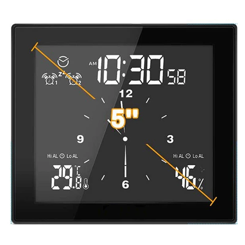 

Digital LCD Screen Clock,Countdown Clock for Bathroom/Kitchen,Waterproof Wall Clock with Temperature&Humidity Display,B