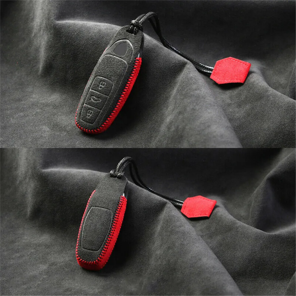 Замшевый Кожаный Автомобильный смарт-чехол для ключа с дистанционным