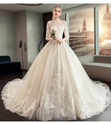 Wedding dresses 2021 elegant ball gown wedding dresses veil bride