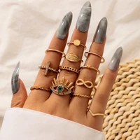 2021 new personalized geometry simple ring retro new cross 8 words love ring 6 sets of party jewelry accessories anillos mujer