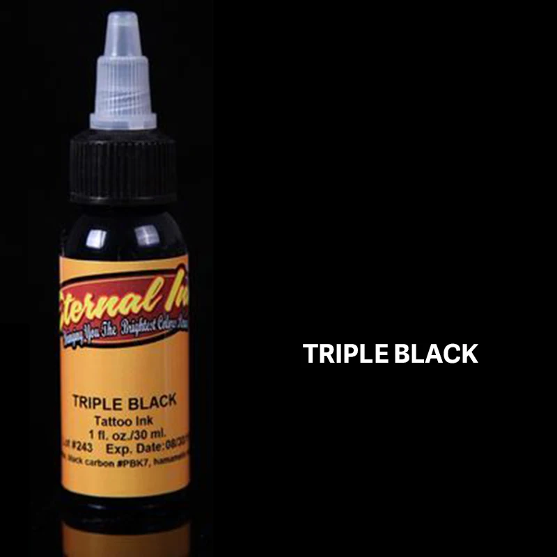 triple black Перманентный набор чернил для татуировки пигмент tinta Татуировка tinta de tatuar хна чернила Перманентный пигмент tinta tatuagem - Цвет: triple black