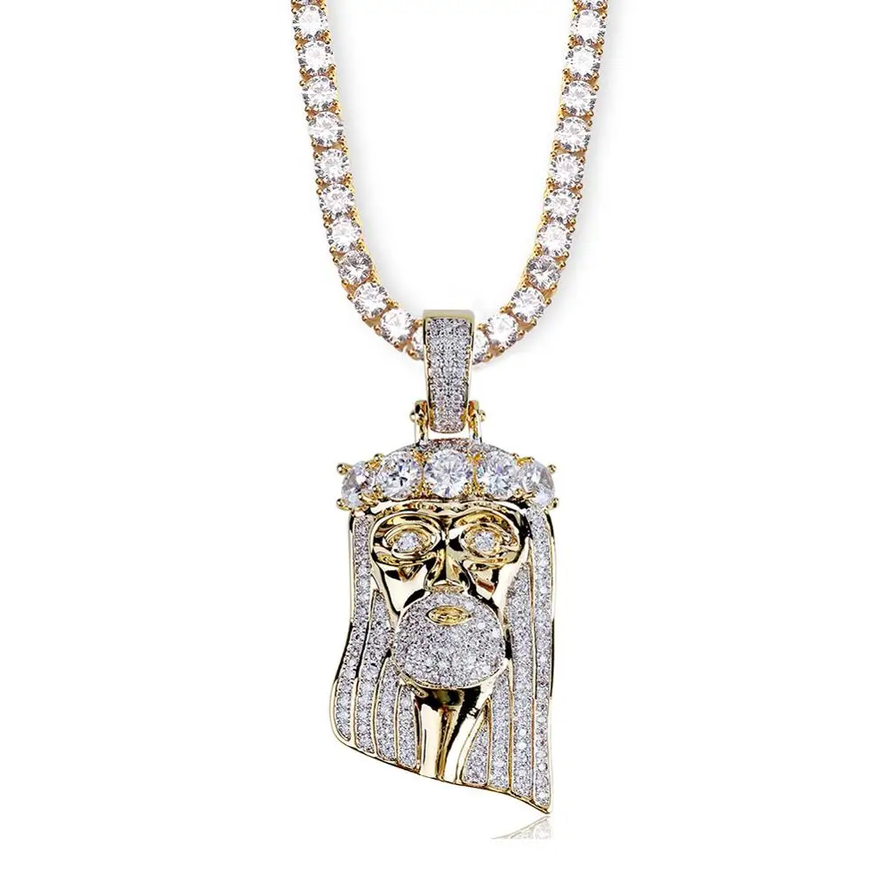 Хип-хоп ожерелье с кулоном золотого цвета покрытое все льдом микро проложить CZ