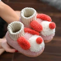 kids home slippers kids shoes baby fluffy slides small animal shape deer puppy pattern casual cotton shoes toddler girl slippers