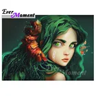 Алмазная живопись Ever Instant, вышивка крестиком, фэнтезийная девушка, зеленые волосы, полные квадратные сверла, детское искусство, декор 4Y1148